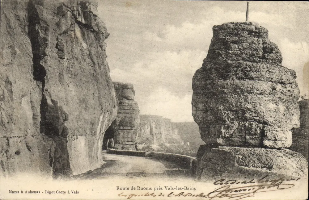 Carretera de Ruoms cerca de Vals-les-Bains — Mazet en Aubenas - Bigot Croze en Vals — Codial & Coiffon - Anverso