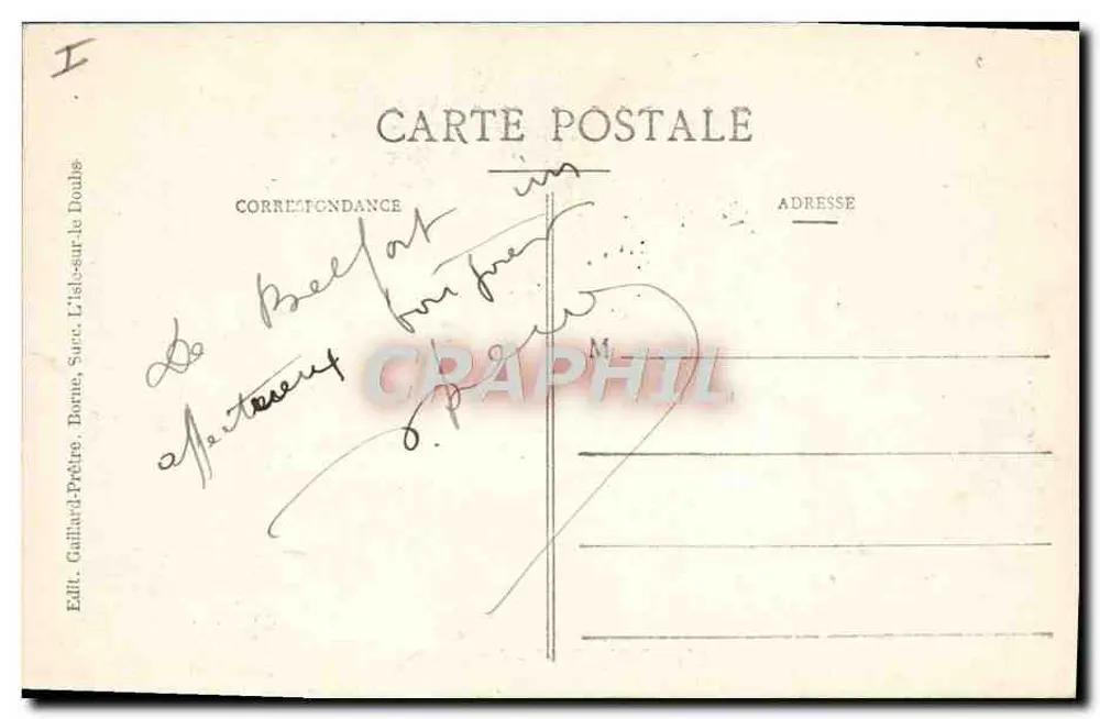 Belfort - Le Lion — Pomnik Obroncom Belfortu 1870-71 — Éd. Gaillard-Prêtre, L'Isle-sur-le-Doubs, n° 951 - Rewers