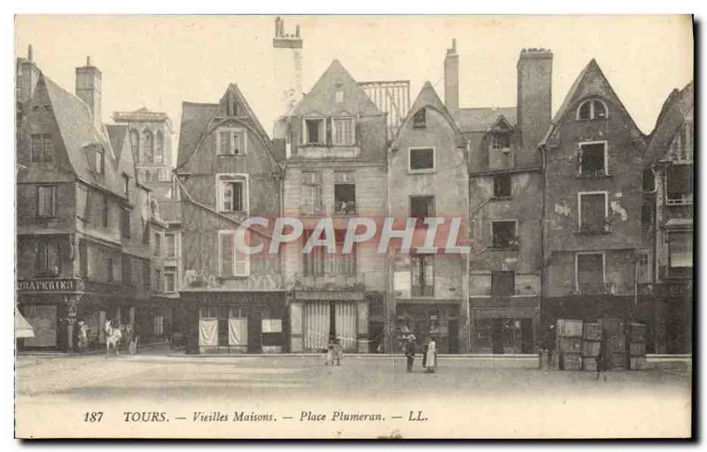 Tours — Velhas Casas — Place Plumeran — LL. — n° 187 - Frente