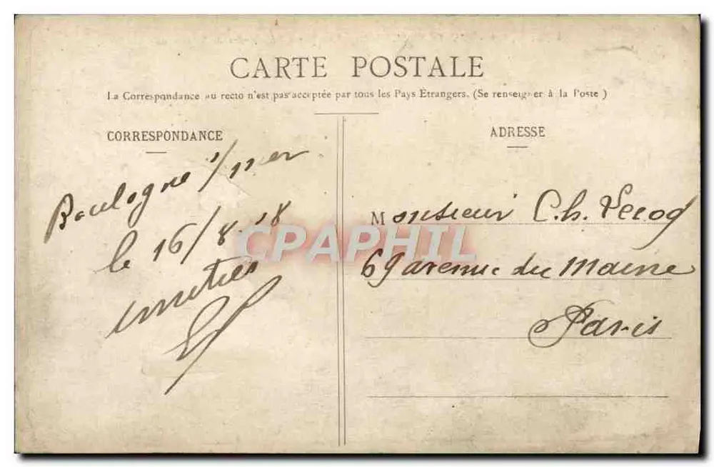 Boulogne-sur-Mer — Eine stürmische See (Route de Wimereux) — L.D., B., 657 - Rückseite