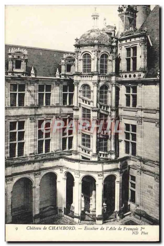 Schloss CHAMBORD — Treppen der Flügel von François Ier — ND Phot - Vorderseite