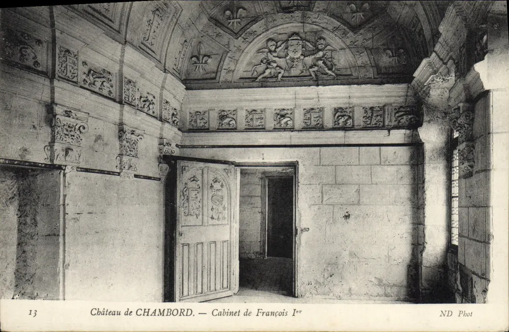 Castelo de CHAMBORD — Gabinete de François Ier — ND Phot - Frente