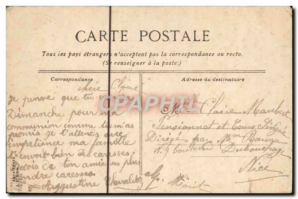 Cannes. L'heure de la Musique — kiosque à musique sous un grand arbre, éditeur L.V. & Cie, n°25 - Verso