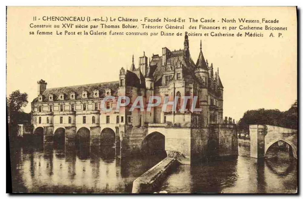 Chenonceau (Loiret) - Het Kasteel - Noordoostgevel — uitgever A.P. - Voorkant