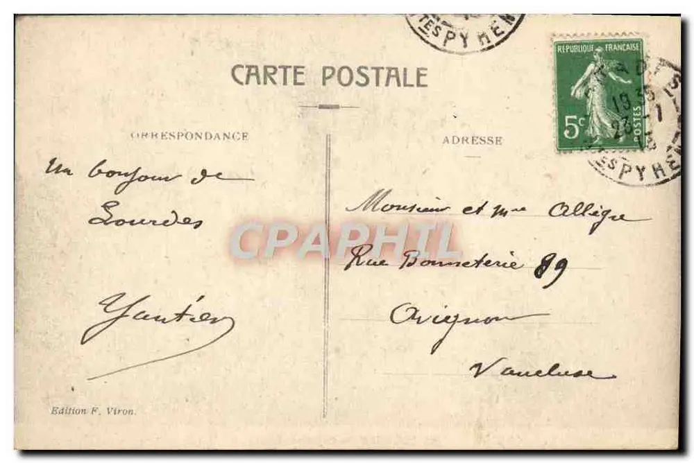 Lourdes — Calvário Bretão — Edição F. Viron, n°23 - Verso