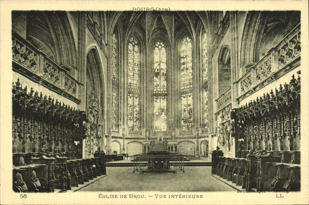 Igreja de Brou — Vista interna — Edição Cleyet, n°58 - Frente
