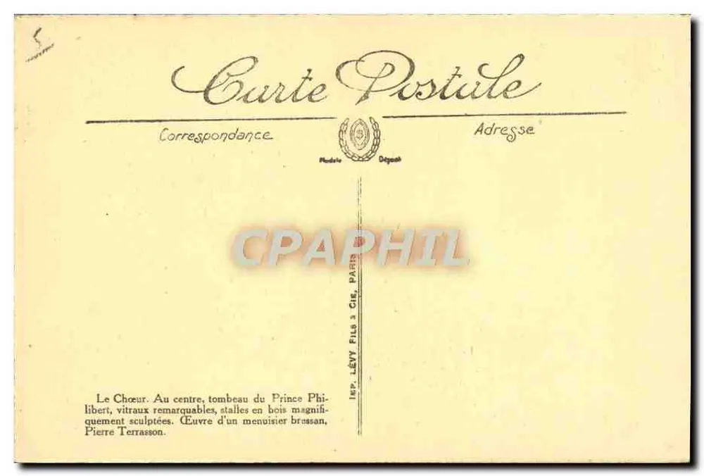 Igreja de Brou — Vista interna — Edição Cleyet, n°58 - Verso