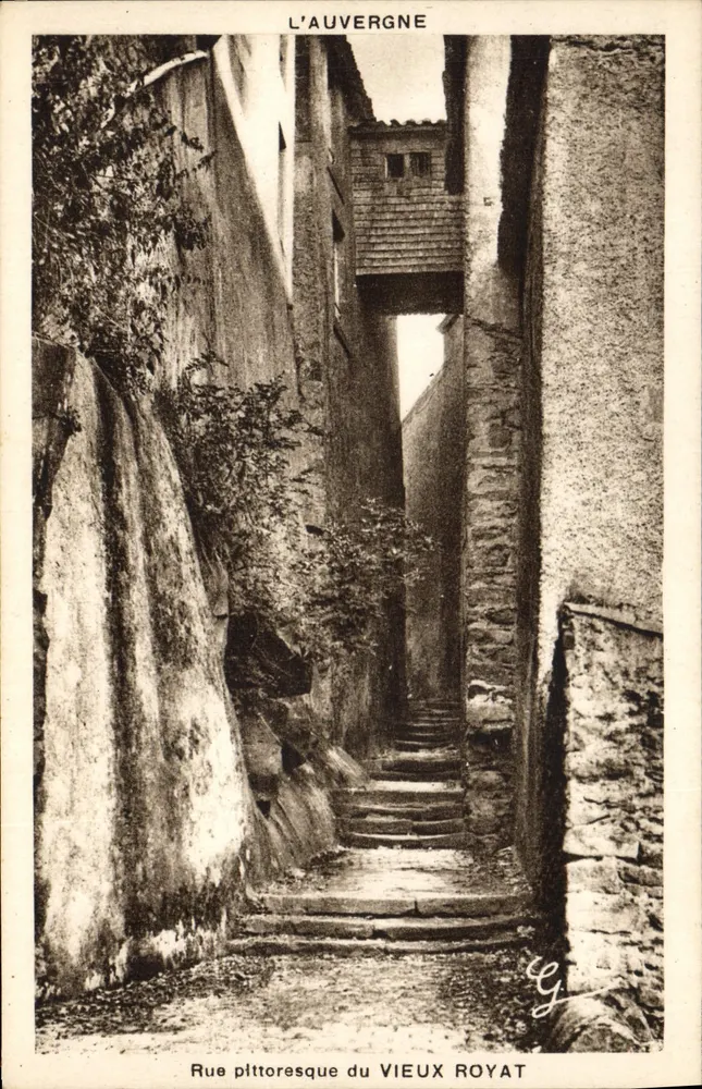 Pittoreske Straße im alten Royat — Auvergne — Verleger J. Goultéanges, Nr. 435 - Vorderseite