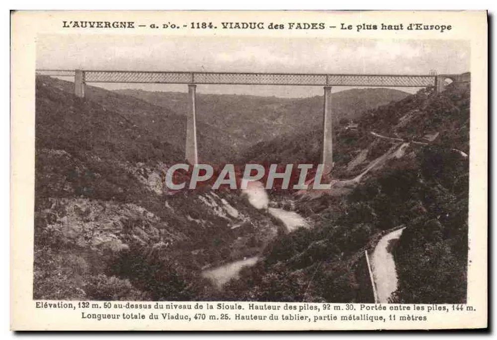 Viaduc des Fades — L'Auvergne — Der höchste in Europa — J. Gonttefangeas, Verlag (P.-de-D.) - Vorderseite