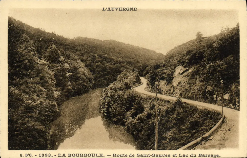 La Bourboule — Route de Saint-Sauves und Lac du Barrage — Auvergne — G. D'O. n° 13993 - Vorderseite