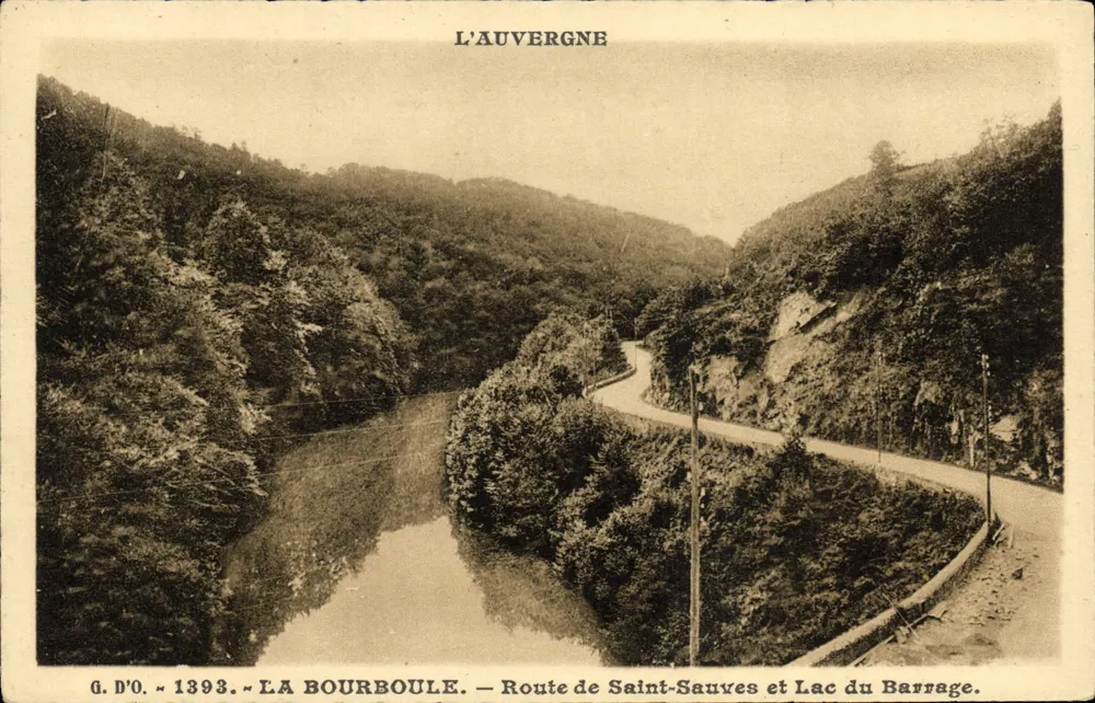 La Bourboule — Route de Saint-Sauves und Lac du Barrage — Auvergne — G. D'O. n° 1393 - Vorderseite