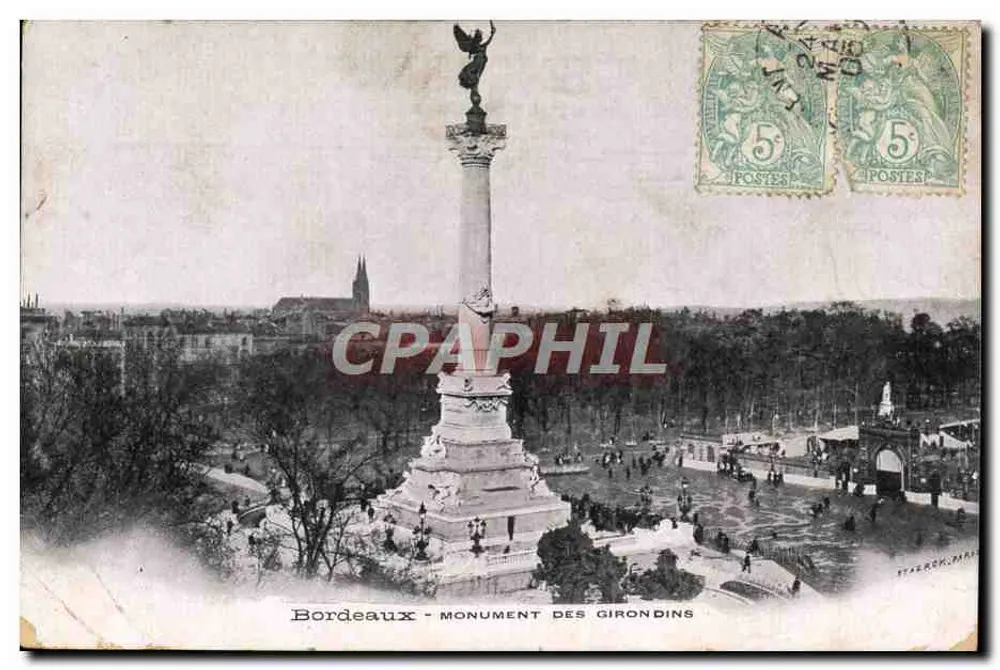 Bordeaux - Monumento dos Girondinos — Editor: Étayerch, Paris - Frente