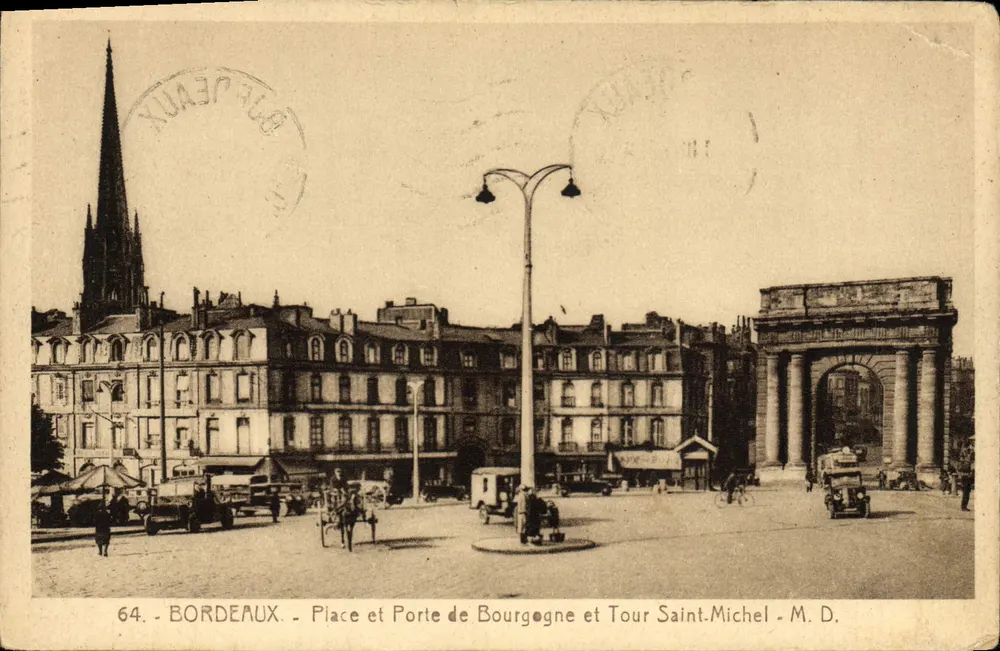 Bordeaux - Place und Porte de Bourgogne und Tour Saint-Michel - M. D. - Vorderseite