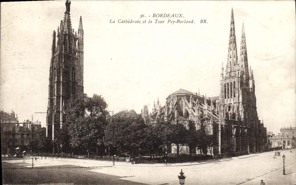 Bordeaux — Die Kathedrale und die Tour Pey-Berland — BR. - Vorderseite