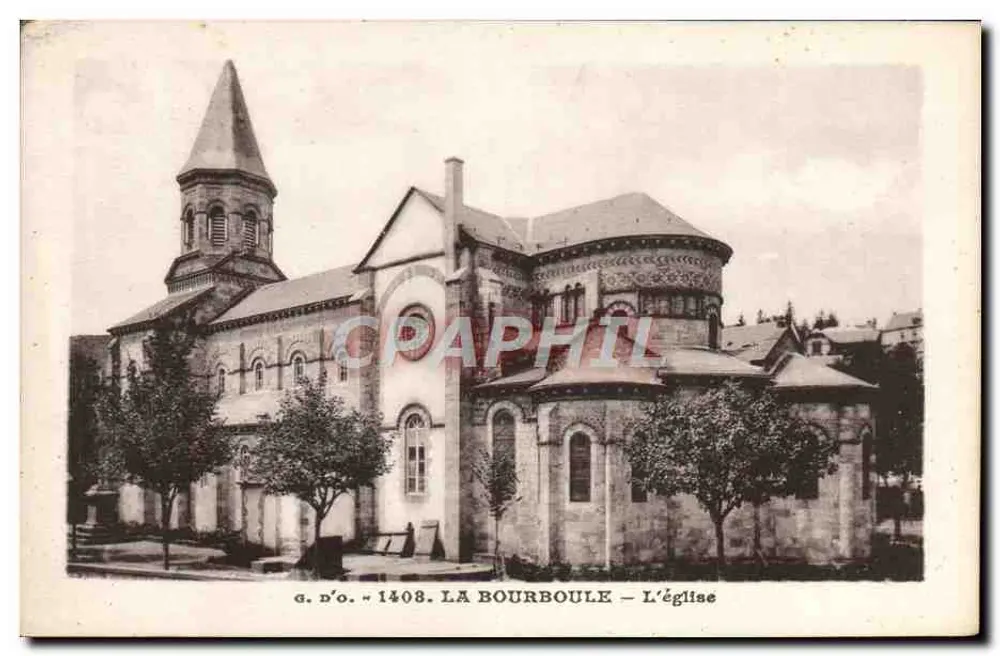 La Bourboule — De kerk — J. Gouttefangeas, uitgever (P.-de-D.) - Voorkant