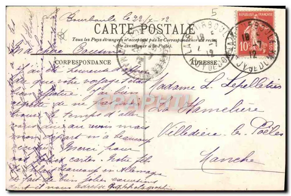 Aproximadamente La Bourboule — La Bane Dordanche (Alt. 1515 m.) — LL. n° 76 - Verso