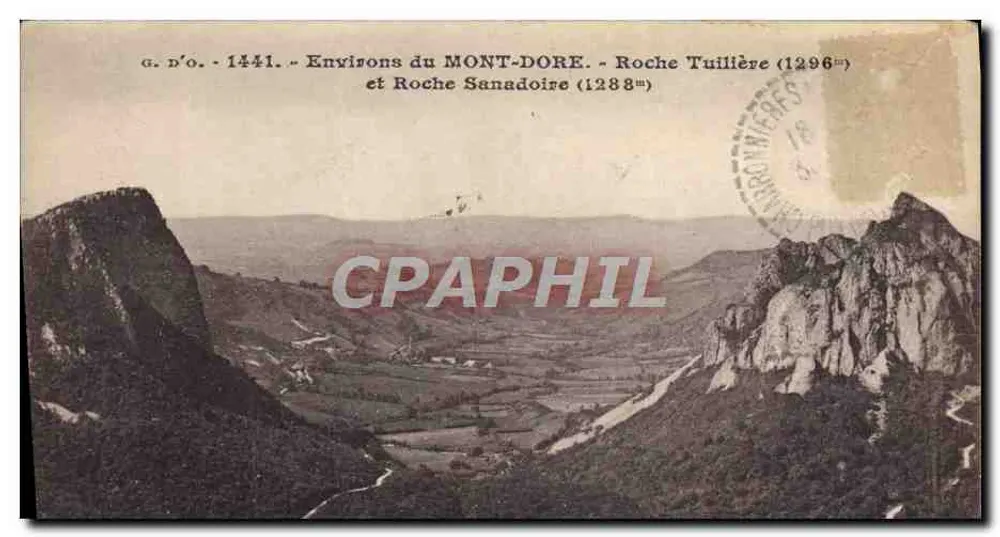 Umgebung des MONT-DORÉ - Tuilière-Felsen (1296m) und Sanadoire-Felsen (1288m) - G. D'O. - 1441 - Vorderseite