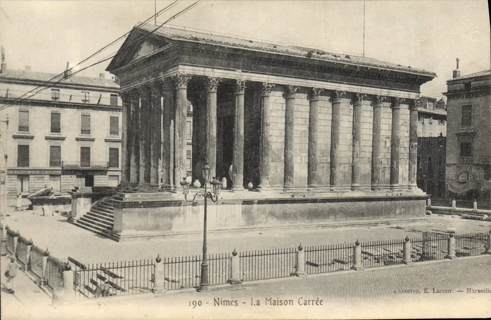 Nîmes - A Maison Carrée — fototipia. E. Lacour — Marselha - Frente