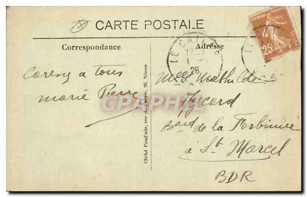 Nîmes - A Esplanada e a Fonte Pradier - R.C. - Verso