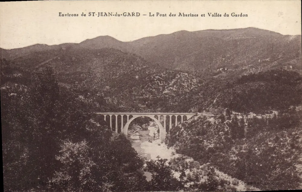 Um ST-JEAN-du-GARD — Die Brücke der Abarines und das Tal des Gardon — A. CONSIER, N° 17 - Vorderseite