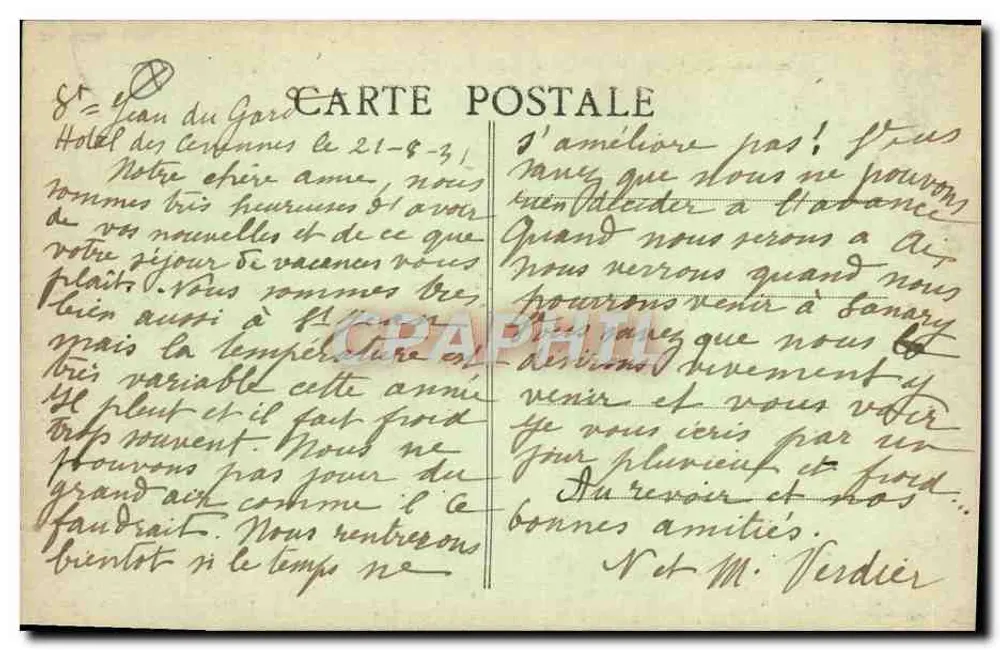 Um ST-JEAN-du-GARD — Die Brücke der Abarines und das Tal des Gardon — A. CONSIER, N° 17 - Rückseite