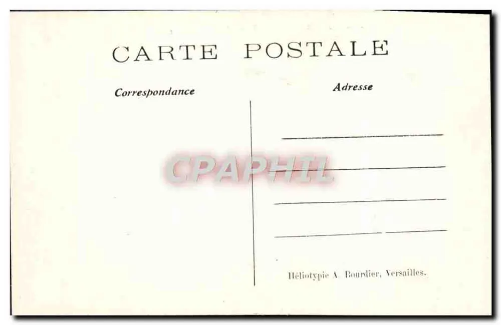 Castelo de Chantilly — Cour d'honneur — Héliotypie A. Boudier, Versailles - Verso