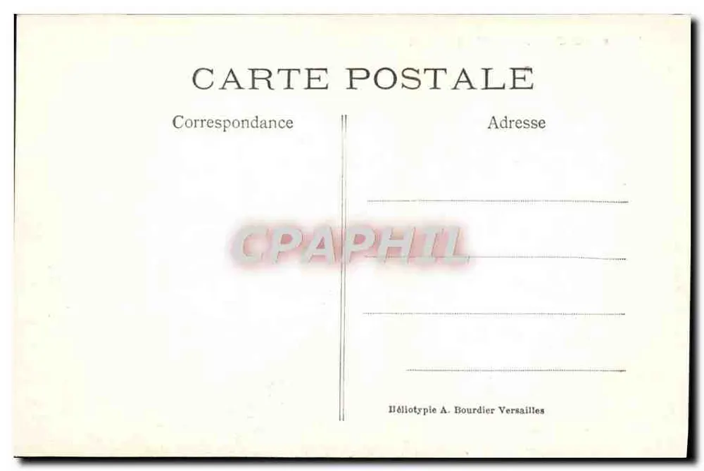 Castelo de CHANTILLY visto da grama — n°9 — Editor A. Bourdier Versailles - Verso