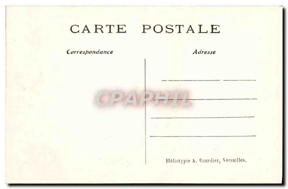 Castelo de Chantilly — Terraço e grade de honra — Heliotipia A. Courdier, Versailles - Verso