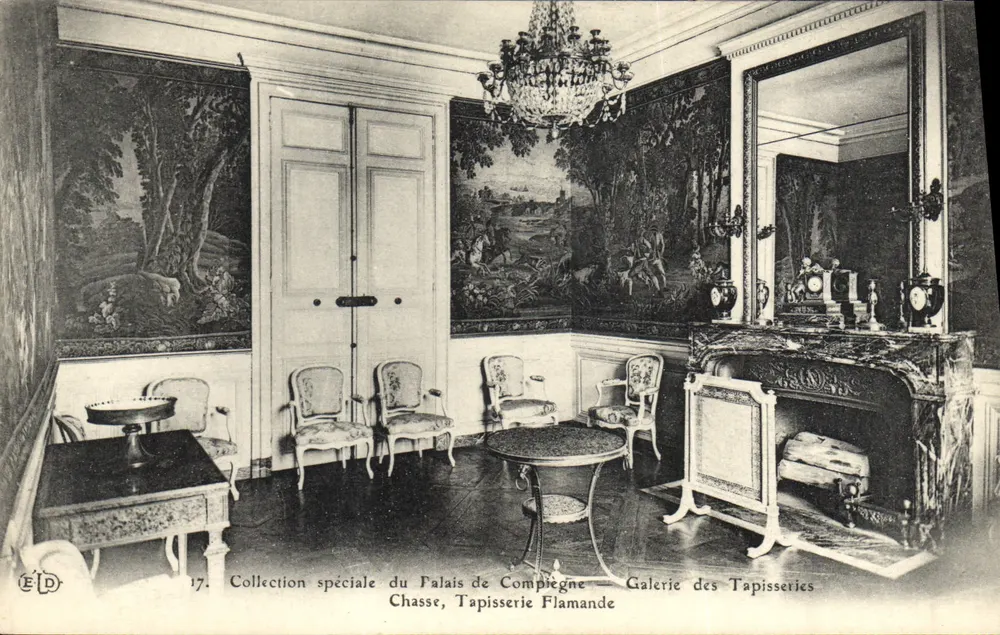 Galerie der Teppiche — Sonderausstellung des Schlosses von Compiègne — Jagd, flämische Teppiche - Vorderseite