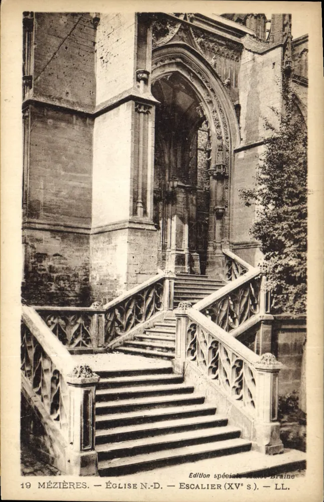 Mézières — Igreja de Nossa Senhora — Escada (século XV) — Edição especial Braine - Frente