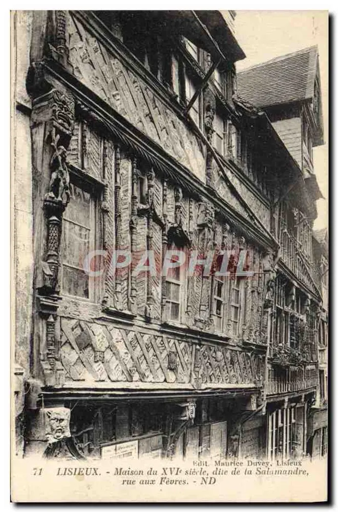 LISIEUX - Haus aus dem 16. Jahrhundert, rue aux Fèvres - Edit. Maurice Duvéy, Lisieux - Vorderseite