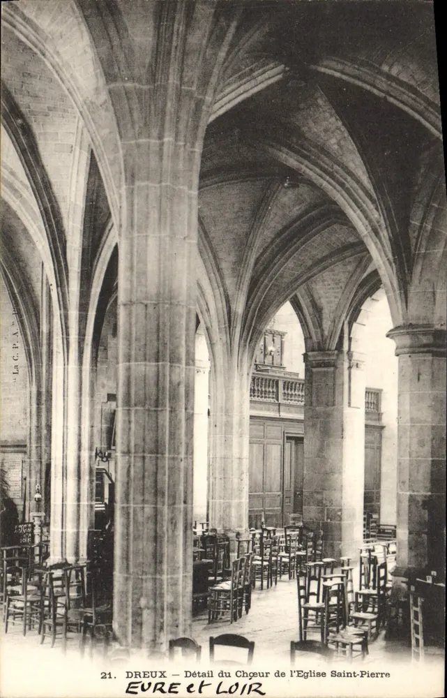 Dreux — Detail der Kirchenschiff der Kirche Saint-Pierre — Antike Ansichtskarte n°21 - Vorderseite
