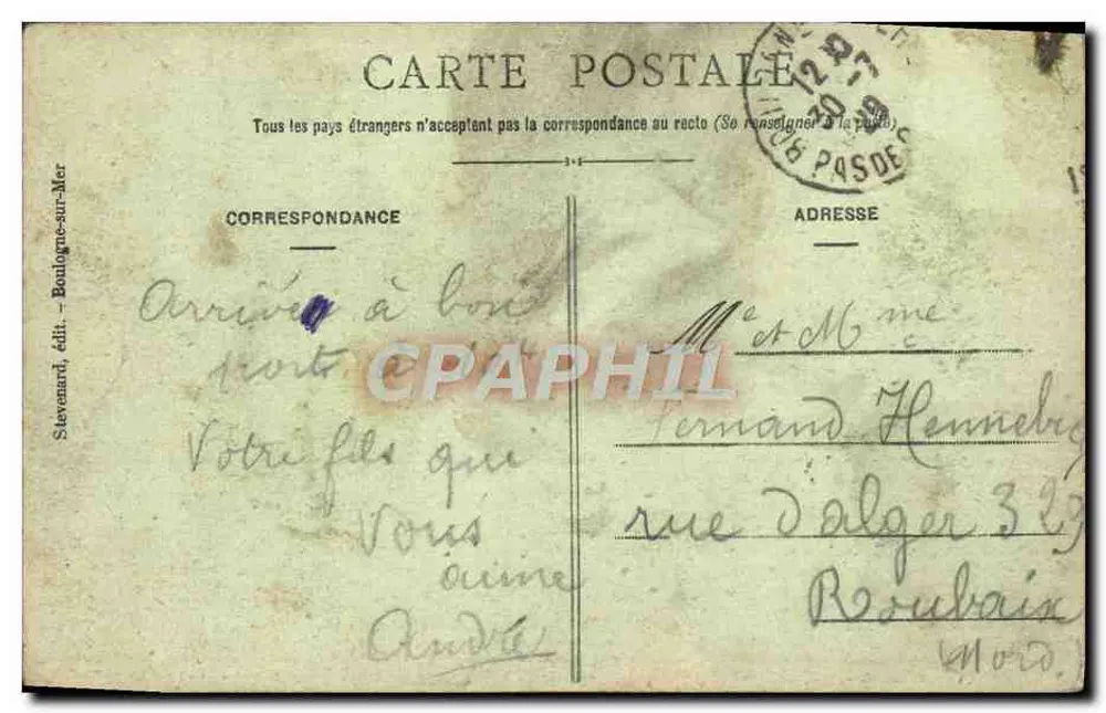 Equihen - P.-de-C. - A Praia e os Rochos E.S. - Verso