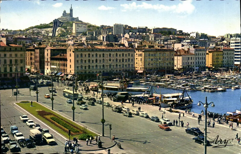 Ansicht von Marseille — Hafen und Berg Notre-Dame de la Garde — Édition TARDY - Vorderseite