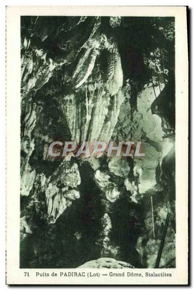Jaskinia PADIRAC (Lot) — Duży dach, stalaktyty — seria 71 - Awers