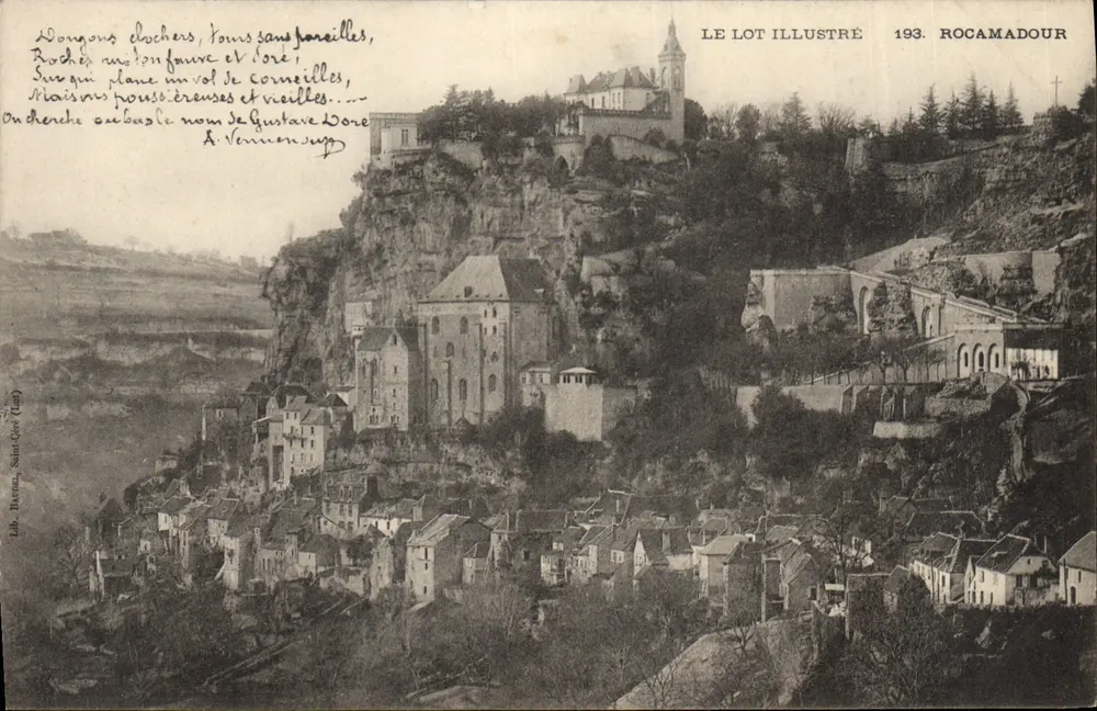 Rocamadour — vista panorâmica do vilarejo fortificado — LE LOT ILLUSTRÉ 193 - Frente