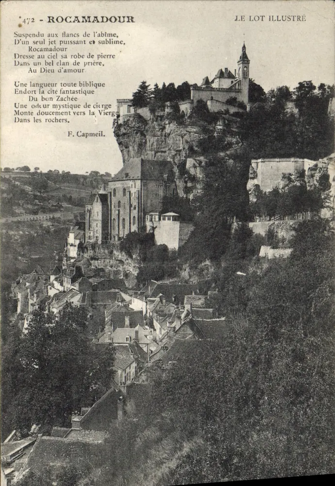 Rocamadour — panoramiczny widok wsi i klasztoru — LE LOT ILLUSTRÉ n°472 - Awers