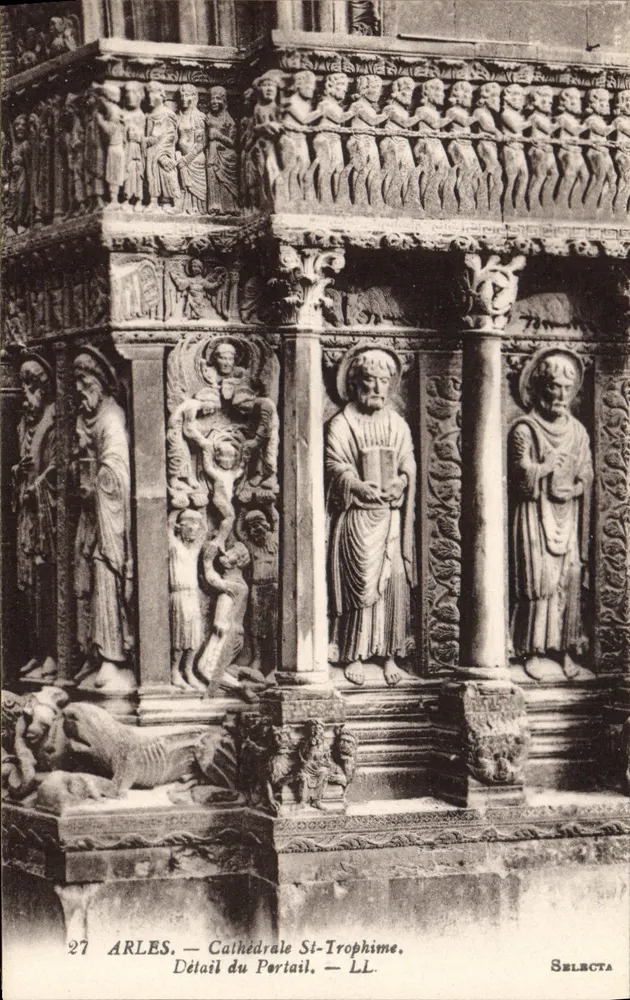 Arles — Detail des Portals der Kathedrale Saint-Trophime — Selecta - Vorderseite