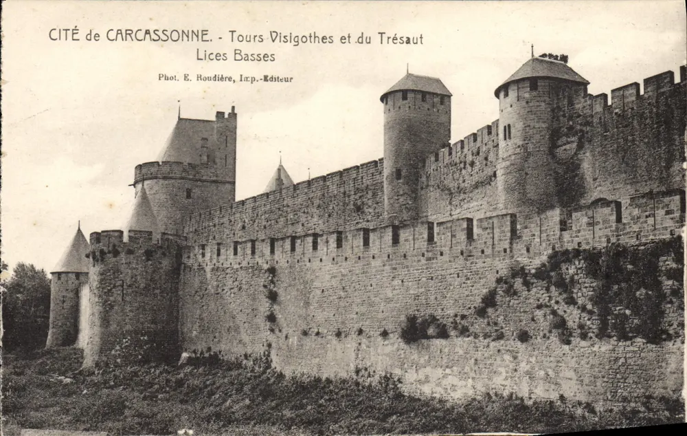 Cité de Carcassonne — Visigothische Türme und der Trésaut, Lices Basses — Foto von E. Roudière, Verlag - Vorderseite