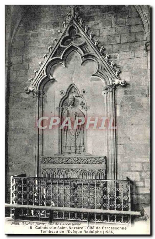 Grab des Bischofs Radulphe — Kathedrale Saint-Nazaire — Stadt Carcassonne (1264) — Foto. Michel Jordy - Vorderseite