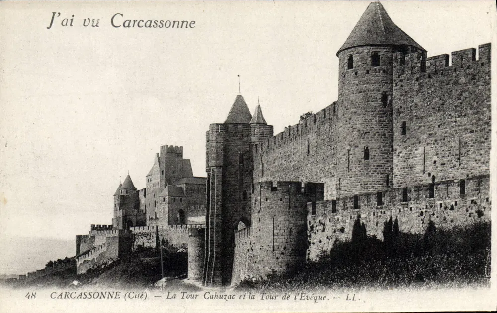 Carcassonne (Cité) — La Tour Cahuzac und La Tour de l'Évêque — L.L. — Nr. 48 - Vorderseite