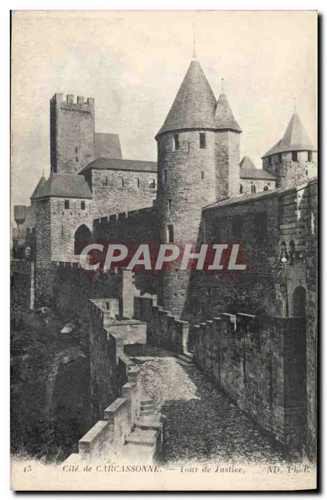 Cidade de CARCASSONNE — Torre da Justiça — ND. Ph. E. - Frente