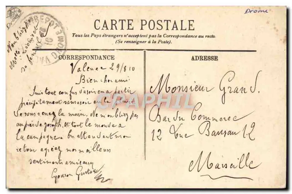 Valence — Ruínas de Crussol — LL. — Editor LL, n°59 - Verso
