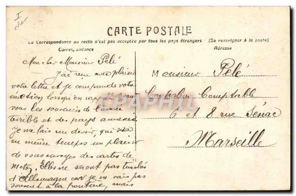 Metz. Pont St-Georges — vue du fleuve avec édifice religieux en arrière-plan — éditeur non visible, n° de série non lisible - Verso