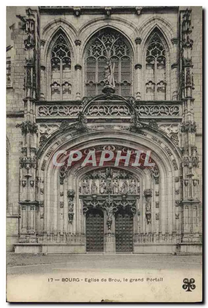 Bourg - Kirche von Brou, der große Portal — Verlag M. L. P. n° 17 - Vorderseite