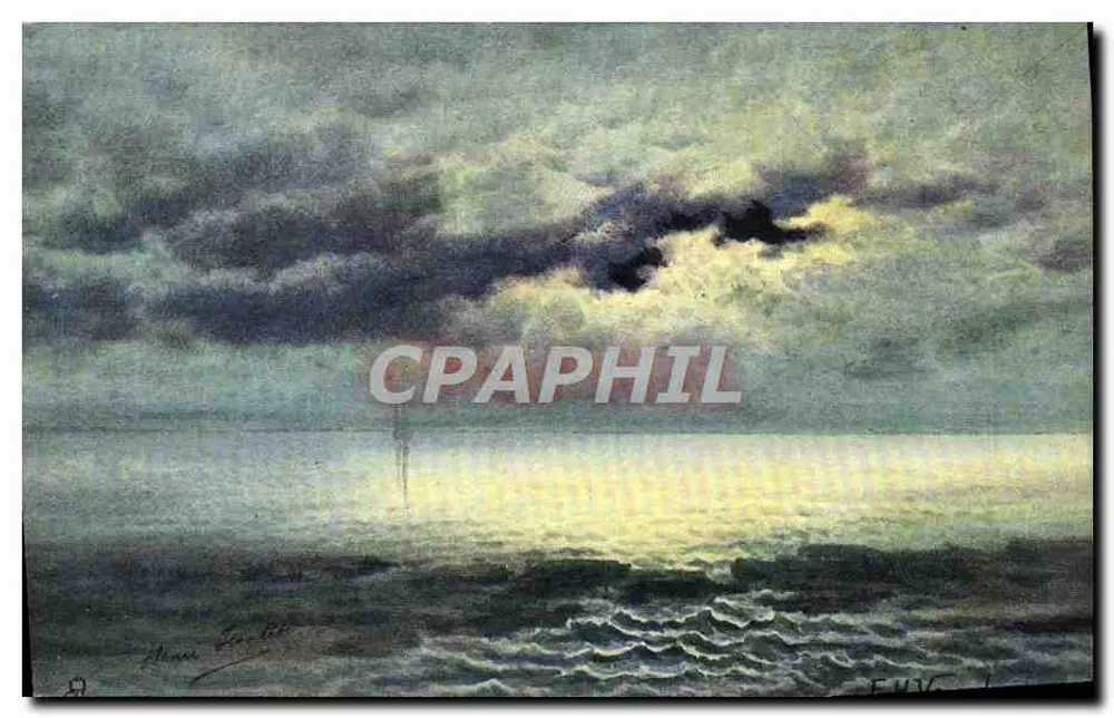 Zachód słońca nad morzem — Wydawca: Rathall Took & Fils Ltd. — seria 394 - Awers