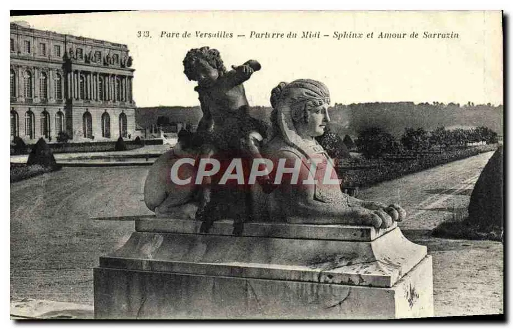 Park von Versailles — Ansicht des Südens — Sphinx und Liebe von Sarrazin - Vorderseite