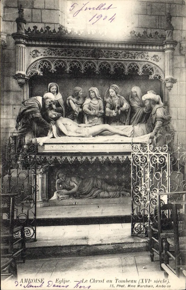 Amroise - Igreja de São Denís - O Cristo no Sepulcro (século XVI) — Fot. Sra. Marchais, Amboise - Frente