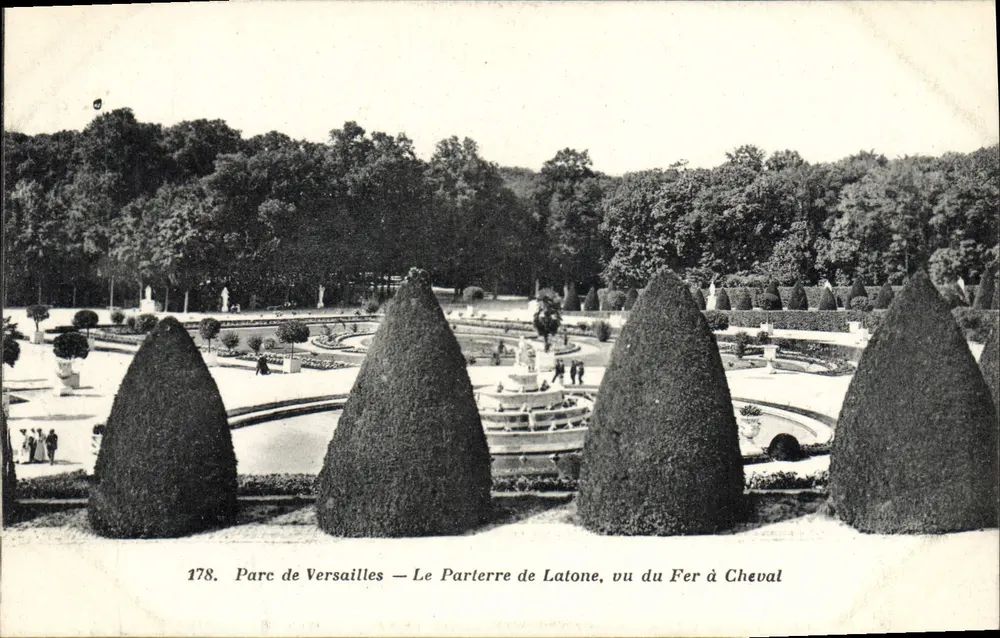 Schlosspark Versailles — Der Parterre von Latona, gesehen vom Fer à Cheval — Verlag: Éd. Versailles, Nr. 178 - Vorderseite