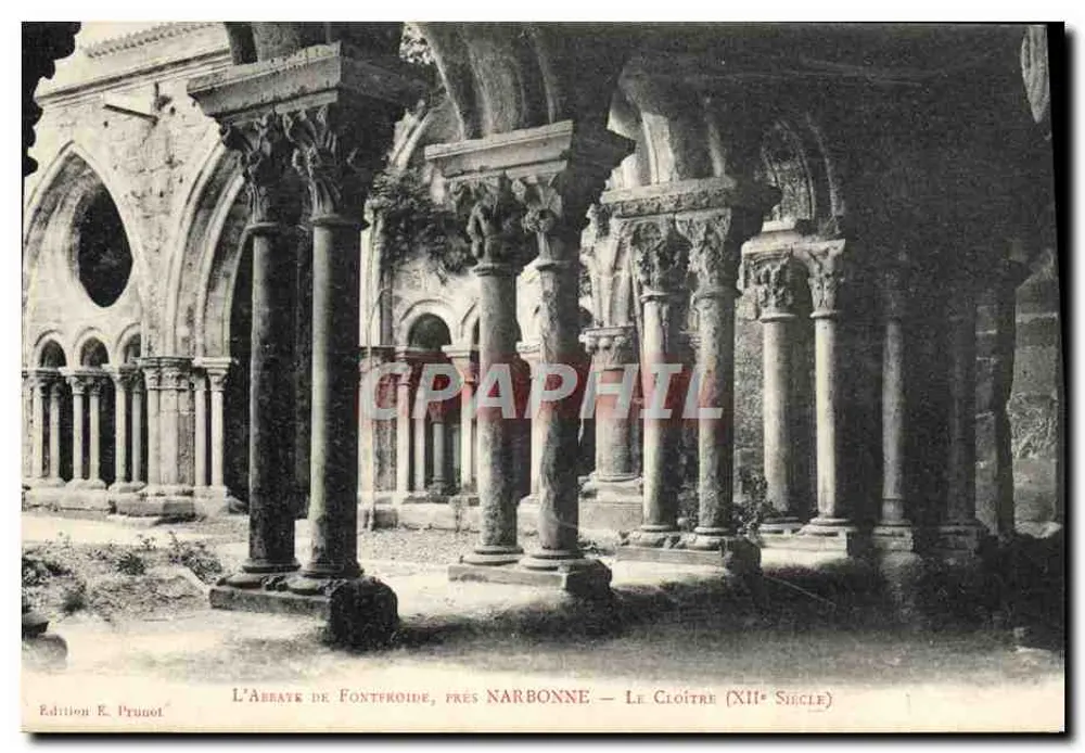 A Abadia de Fontfroide, perto de Narbonne — O Claustro (século XII) — Edição E. Pruool - Frente